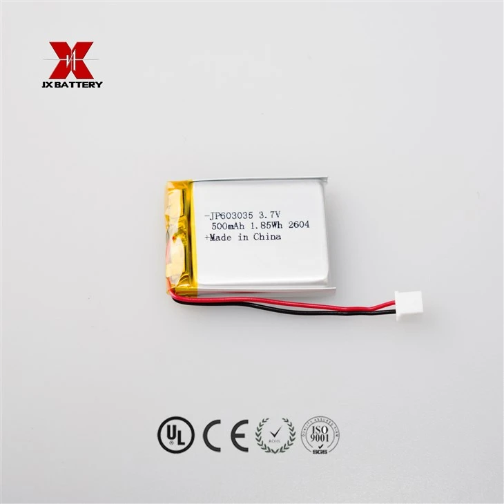Bateria recarregável de polímero de lítio 603035 3.7V 500mah 3,7v