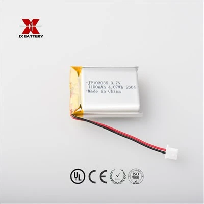 Bateria de polímero de lítio 103035 1100mah 3,7v